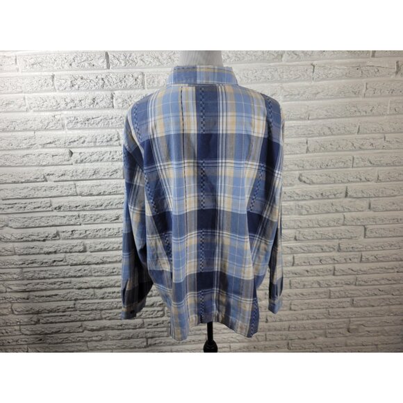 Alfred Dunner Women Top 20W Plus Long Sleeve Blue Plaid Casual PLA57XE - Picture 6 of 7